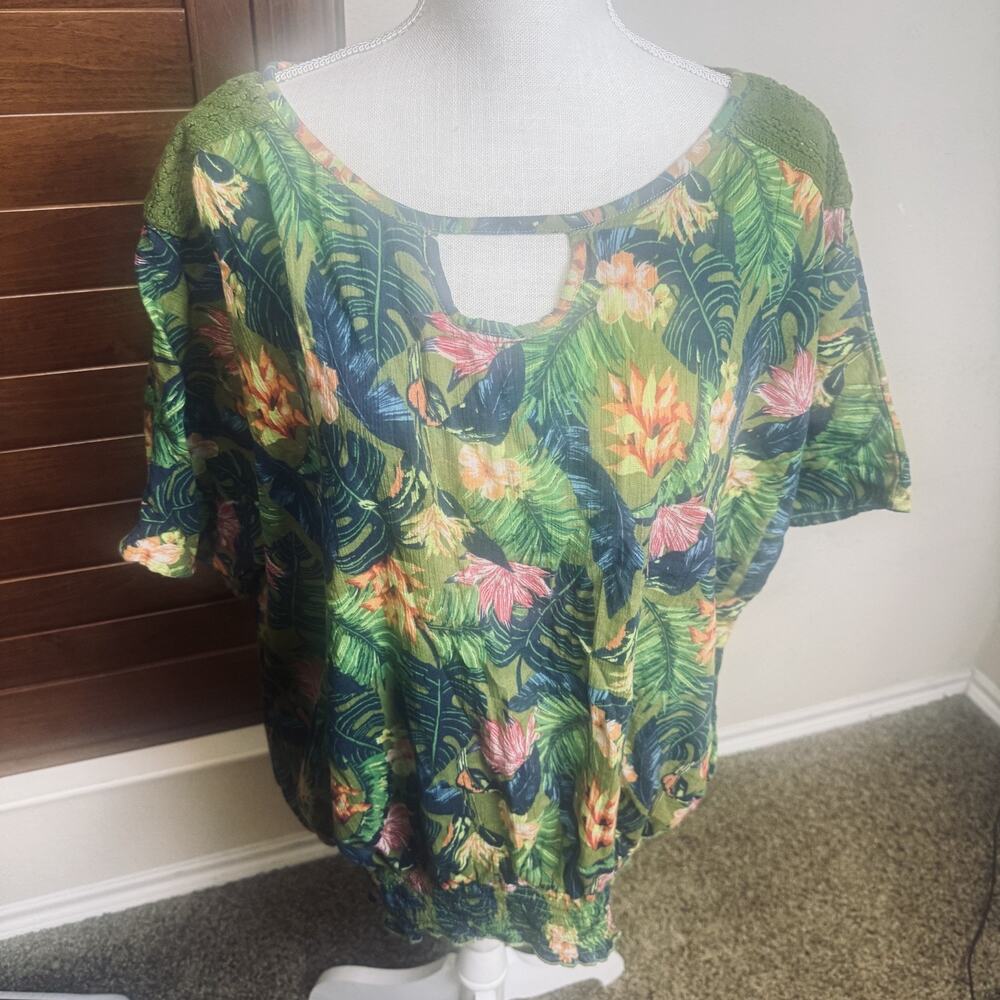 Z Studio Vintage 90s Hawaiian Tropical Shirt Colorful Blouse Cruise Womens 4X‎